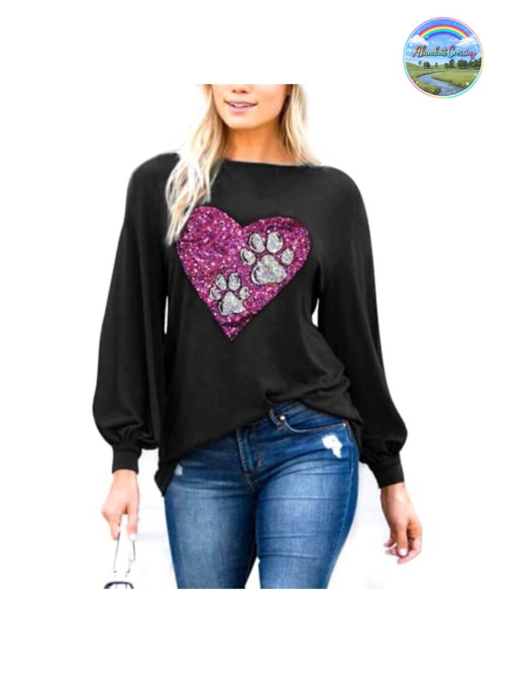 Women's Boat Neck Puff Sleeve Tunic T-Shirt Long Sleeve Pullover Top